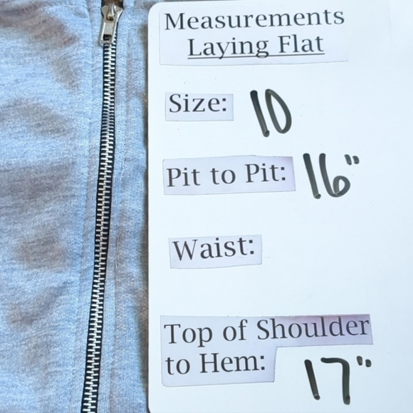 PrettyLittleThing Gray Square Neck Zip Front Corset Style Crop Top size 10 - Picture 5 of 5